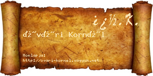 Óvári Kornél névjegykártya